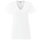 aerial view a white solid (110) womens sarek v - neck short sleeve tee, image 1 of 4