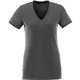 aerial view a heather dark charcoal (988) womens sarek v - neck short sleeve tee, image 1 of 2