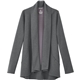 aerial view a heather dark charcoal (988) womens equinox knit cardigan sweater, image 1 of 7
