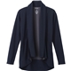 aerial view a navy heather (575) womens equinox knit cardigan sweater, image 1 of 6