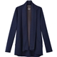 aerial view a metro blue heather (550) womens equinox knit cardigan sweater, image 1 of 2