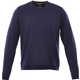 aerial view a metro blue heather (550) mens bromley knit v - neck sweater, image 1 of 2