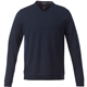 aerial view a navy heather (575) mens bromley knit v - neck sweater, image 1 of 2