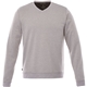aerial view a heather grey (932) mens bromley knit v - neck sweater, image 1 of 2