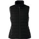 aerial view a black (995) womens mercer insulated puffer vest, image 1 of 2