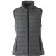 aerial view a steel grey (945) womens mercer insulated puffer vest, image 1 of 2