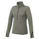 aerial view a loden heather/black (684) womens dege eco knit performance half zip, image 1 of 2