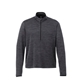 aerial view a heather dark charcoal (988) mens mather performance knit half zip with thumb holes, image 1 of 3