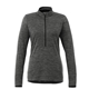 aerial view a heather dark charcoal (988) womens mather performance knit half zip with thumb holes, image 1 of 4