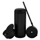 aerial view a matte black 16 oz fellow carter 3- in -1 sip system, image 1 of 4