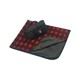 aerial view a buff (red & black) picnic fleece blankets, image 1 of 2