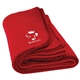 a red fleece pet blanket