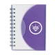 aerial view a purple mini spiral notebook, image 1 of 2