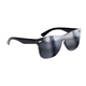 aerial view a silver reflective lens with black frame del mar tide rimless reflective sunglasses, image 1 of 4