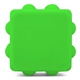 aerial view a green (pms 375c) silicone popper stress cube, image 1 of 4