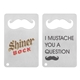 a group of mustache credit card bottle opener