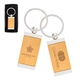 a group of sterling silver plated bamboo rectangle keyring