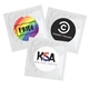 a group of promotional individual condom w / round 4 color process printing decal