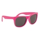 aerial view a solid pink two tone rubberized sunglasses, image 1 of 3