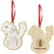 a natural-white layered wood ornament snowman