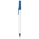 aerial view a white barrel & blue trim bic(r) prevaguard(r) round stic(r) pen, image 2 of 2