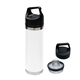 aerial view a white 18 oz davenport stainless steel bottle, image 1 of 2