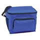 a royal blue 600d polyester 6- pack cooler w / side pockets pouch