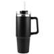 aerial view a black dusky 30 oz vacuum insulated tumbler mug w / handle, image 1 of 2
