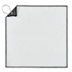 aerial view a white two - sided microfiber golf towel w / full color dye sublimation, image 1 of 2