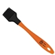 aerial view a paprika orange mini silicone basting brush, image 1 of 2