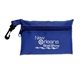 a blue polyester zipper pouch w / clip 3 1/4 x 4 3/4