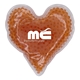 aerial view a orange heart gelbead hot / cold pack, image 1 of 2