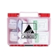aerial view a red (pms 200c) 86pc osha compliant first aid kit in clear hard case, image 1 of 5
