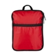 aerial view a red (pms 200c) 60pc first aid kit in portable traveling bag, image 1 of 5