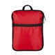 aerial view a red (pms 200c) 60pc first aid kit in portable traveling bag, image 1 of 6