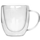 aerial view a clear double wall glass mug 8.5 oz, image 1 of 2