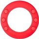 aerial view a red (pms 185) zoom popper wrist disc, image 1 of 4