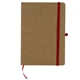 aerial view a natural cover with red accents tactile eco - inspired soft cover notepad jotter, image 1 of 4