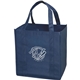 aerial view a navy medium grocery tote bag, image 1 of 2