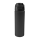 aerial view a black with black 24 oz pop sip recycled stainless steel bottle, image 1 of 4
