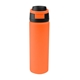 aerial view a orange with black 24 oz pop sip recycled stainless steel bottle, image 1 of 4