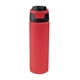 aerial view a red with black 24 oz pop sip recycled stainless steel bottle, image 1 of 4