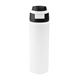 aerial view a white with black 24 oz pop sip recycled stainless steel bottle, image 1 of 4