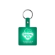 aerial view a translucent green square flexible key tag, image 1 of 2