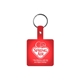 aerial view a translucent red square flexible key tag, image 1 of 2