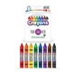 aerial view a white 8 pack jumbo crayon box with full color decal, image 1 of 2