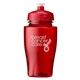 a translucent red 16 oz rpet twister bottle