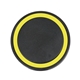 aerial view a black pad with yellow ring 10- watt charging pad, image 1 of 2