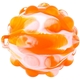 aerial view a orange swirl push pop stress ball - popper stress reliever, image 1 of 2
