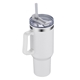 aerial view a white 40 oz large tumbler sipper, image 1 of 2
